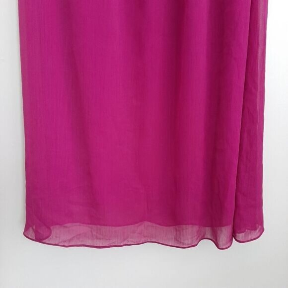 FORCAST \ One Shoulder Empire Waist Maxi Dress Pink Sz 10 Flawed - Picture 5 of 15